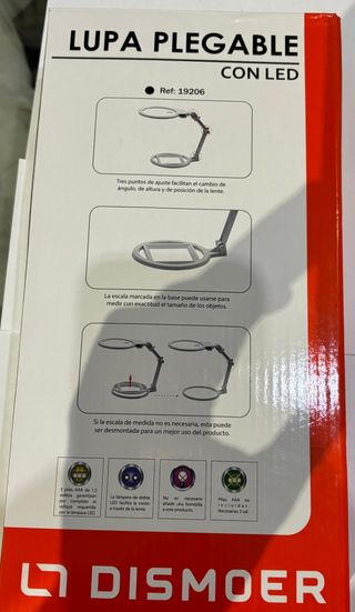 Lupa plegable con led