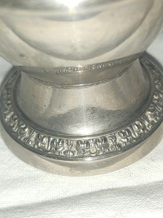 Antigua huevera salero azucarero plata Ianthe