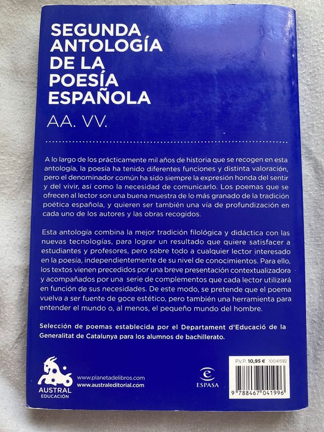 SEGUNDA ANTOLOGIA DE LA ANTOLOGIA ESPAÑO