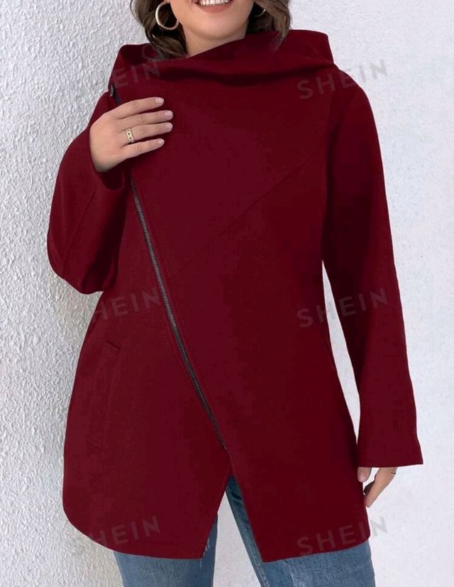 T-2XL. Chaqueta roja cremallera cruzada
