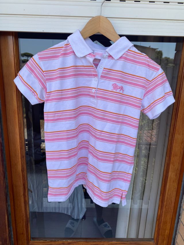 Lonsdale polo tshirt bambina 12 anni rosa bianca