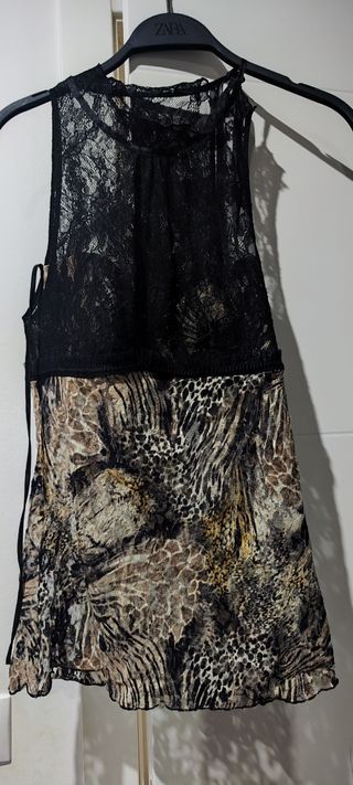 Top semitransparente de fiesta