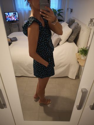 Vestido falda pantalón lunares