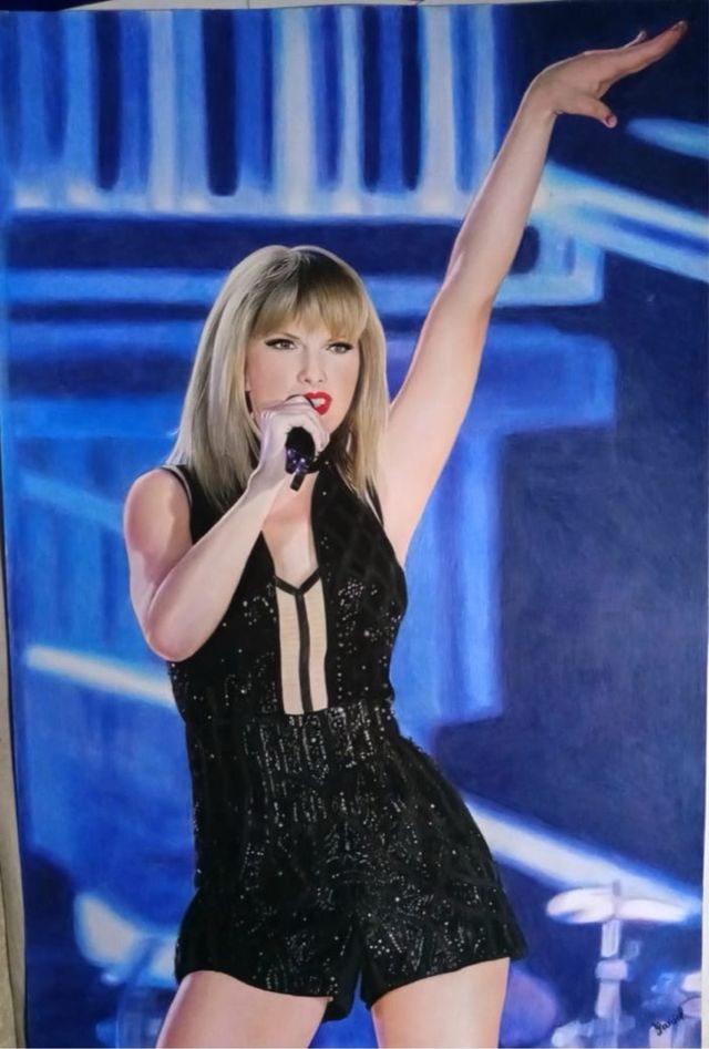 Dibujo a color Taylor Swift. Swifties