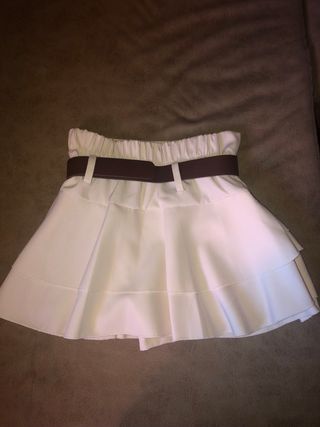 Falda pantalón volantes cinturón