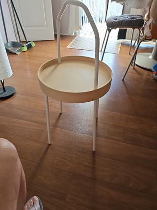 Mesa de ikea blanca redonda marrón claro 
