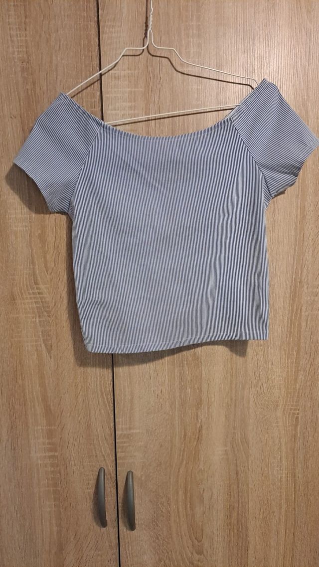 Top rayas blanco y azul