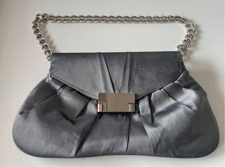Bolso gris tela brillante