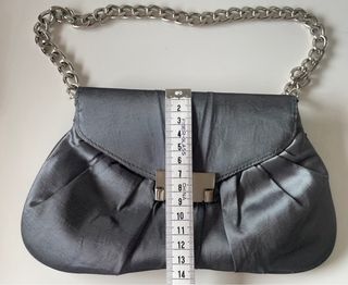 Bolso gris tela brillante