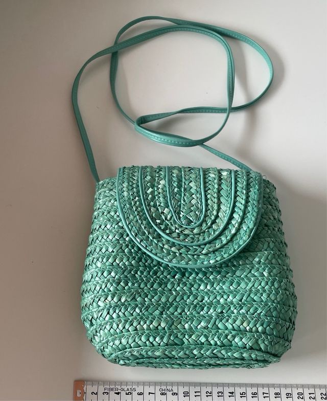 Bolso pequeño paja verde