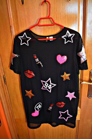 vestido negro H&M con transparencia