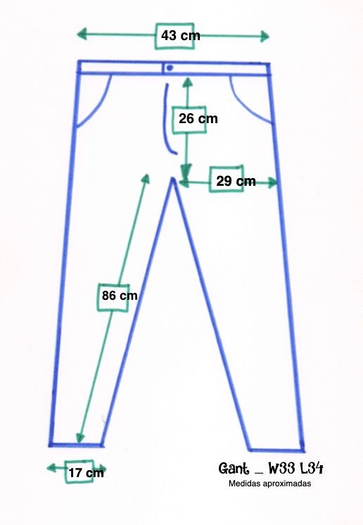 Gant. Pantalón vaquero slim. W33 L34