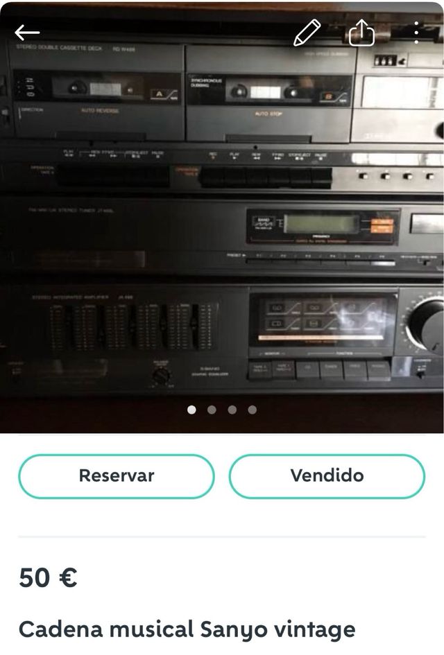 Cadena musica Sanyo (Vintage)