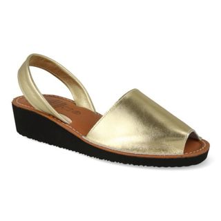 menorquinas cuña mujer piel doradas y plateadas