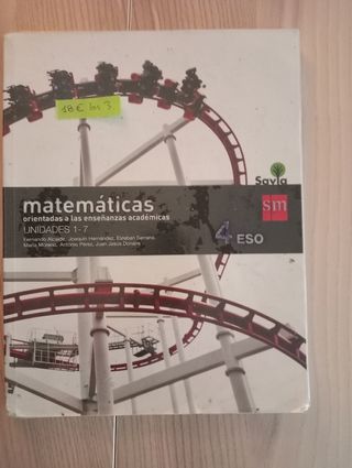 Libros matemáticas 4to ESO savia