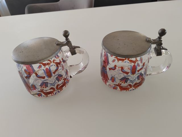 2 jarras cerveza con tapa zink