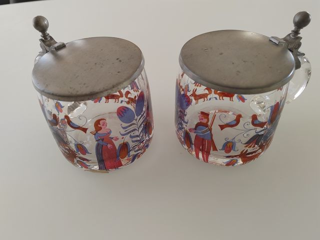 2 jarras cerveza con tapa zink