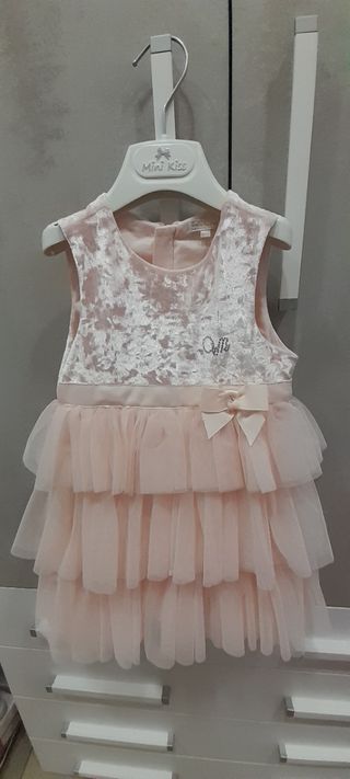 Abito elegante battesimo tulle