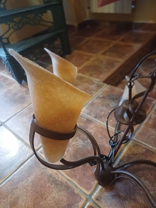 Lámpara forja de techo 5 brazos