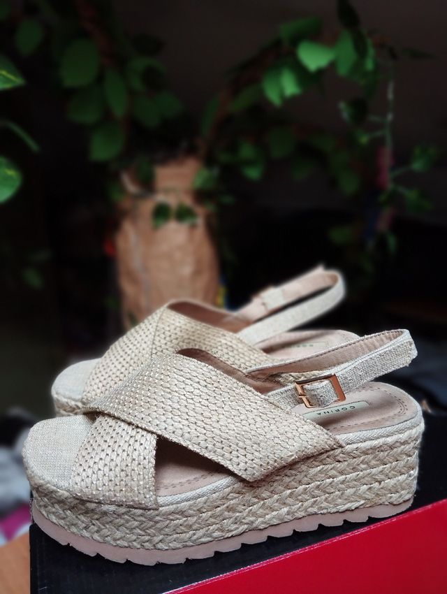 Sandalias plataforma esparto T37