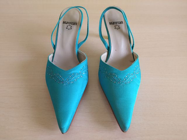 Zapatos de fiesta turquesa, núm 37