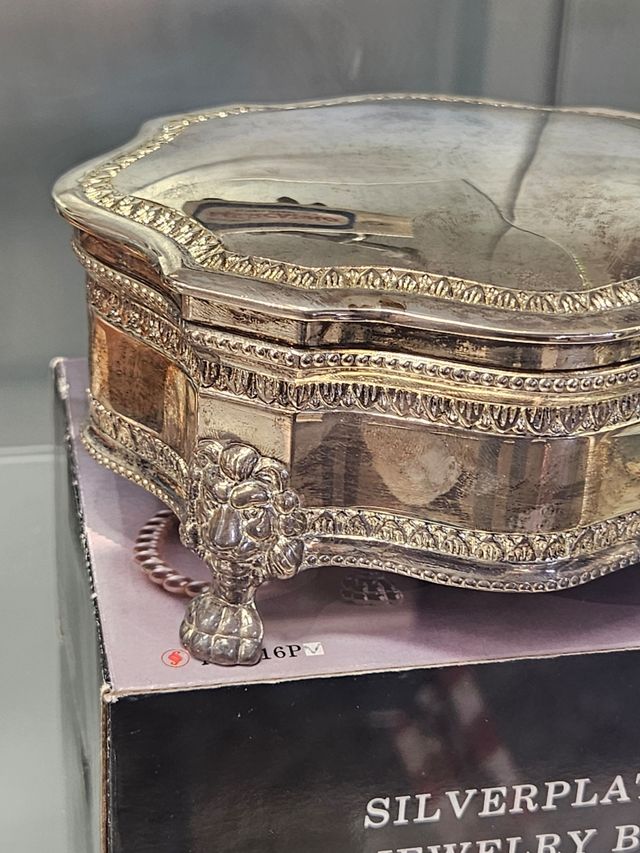 Portagioie Argentato interno in velluto box nuova