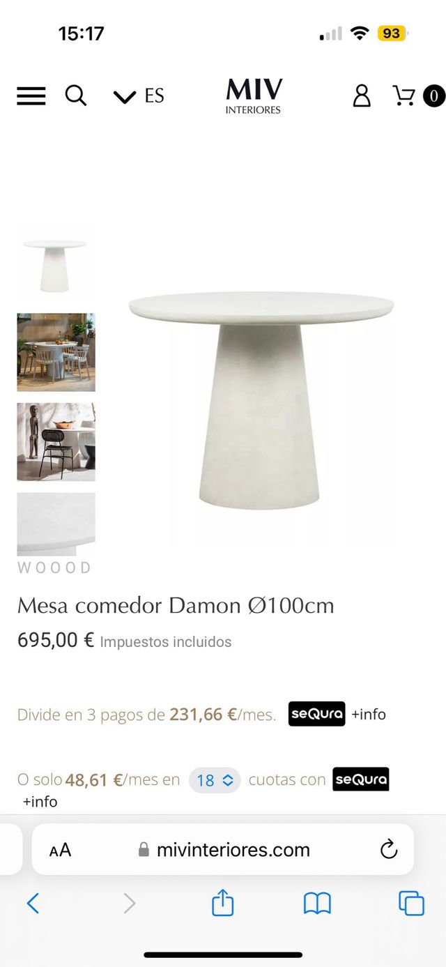 Mesa redonda comedor