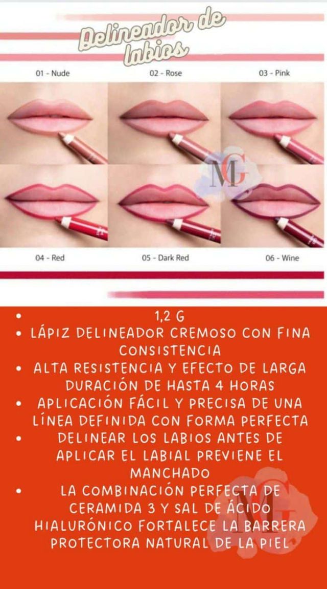Delineador De Labios cremoso Escoge tu color