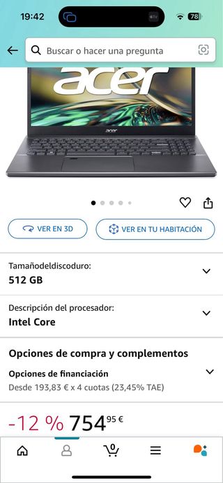 Portatil Acer Aspire 5 - i7-20GB/512GB [OFERTA]