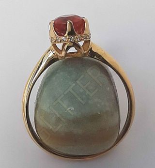 Anillo rubí certificado natural tratado de oro 18k