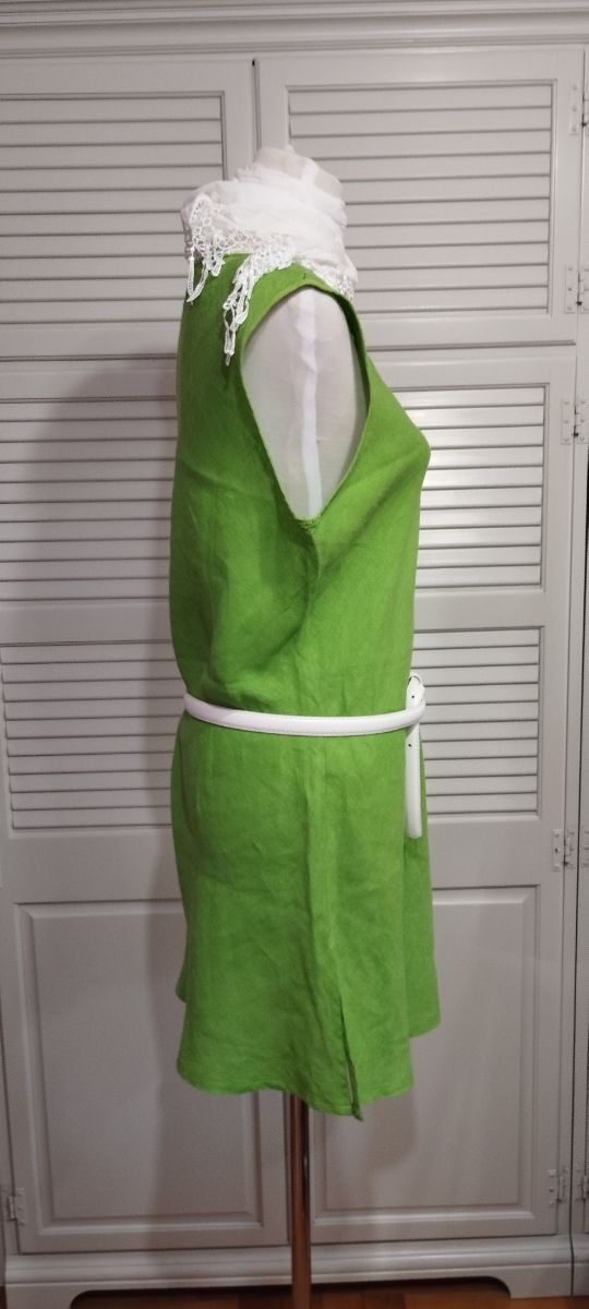 Canotta lunga miniabito 100%lino tg L