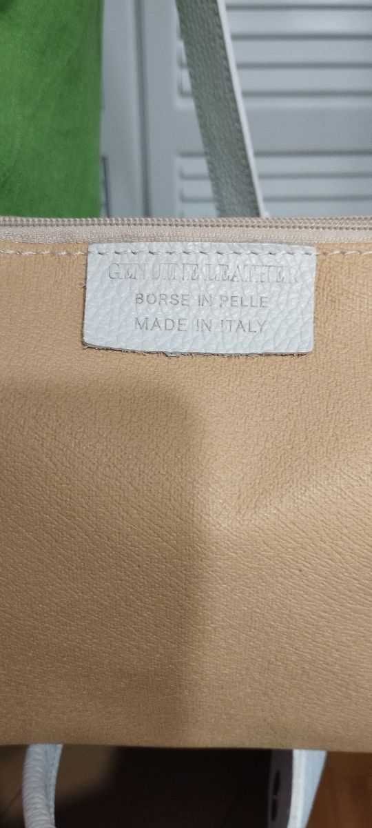 Borsa tracolla bianca vera pelle