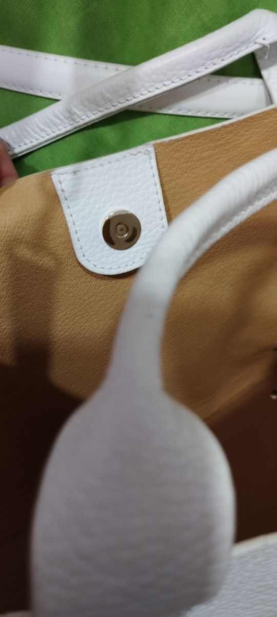 Borsa tracolla bianca vera pelle