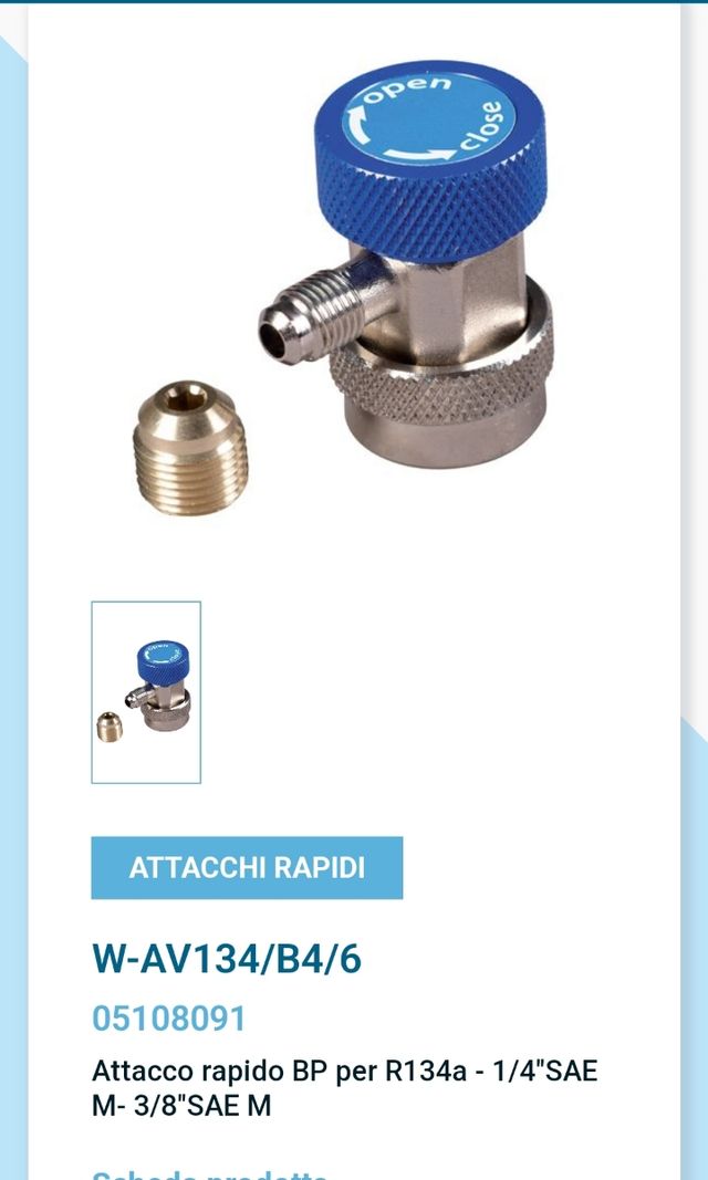 Coppia di Attacchi rapidi r134a Wigam