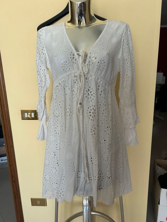 Copri costume Kaftan bianco ricamato Iconique 