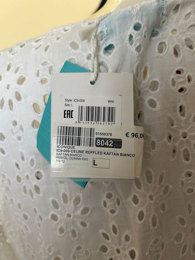 Copri costume Kaftan bianco ricamato Iconique 