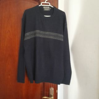 Jersey azul grueso talla M