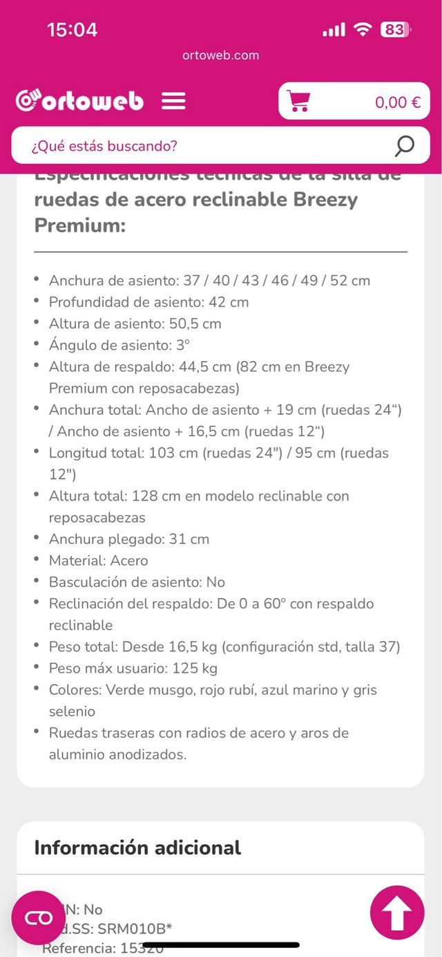 Silla de ruedas reclinable