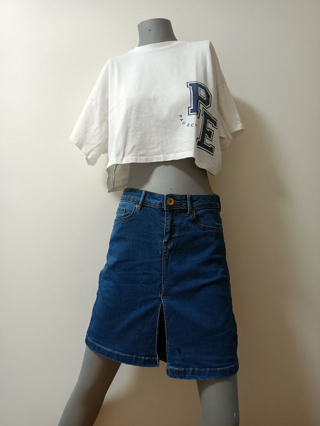 falda licra  vaquera talla S 