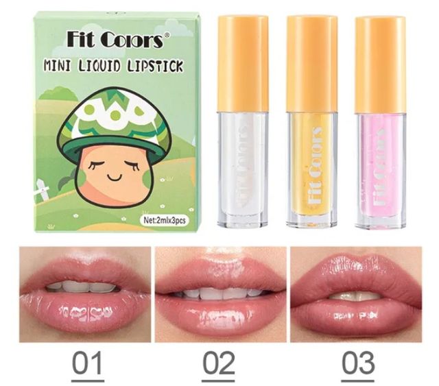 set 3 mini rossetti liquidi rimpolpanti