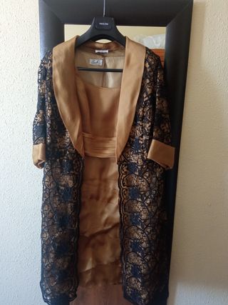 Traje Madrina. Vestido + Abrigo 