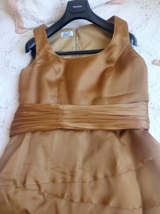 Traje Madrina. Vestido + Abrigo 