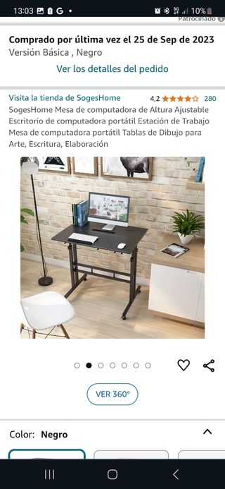 Escritorio de altura ajustable para ordenador