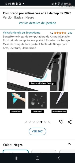 Escritorio de altura ajustable para ordenador