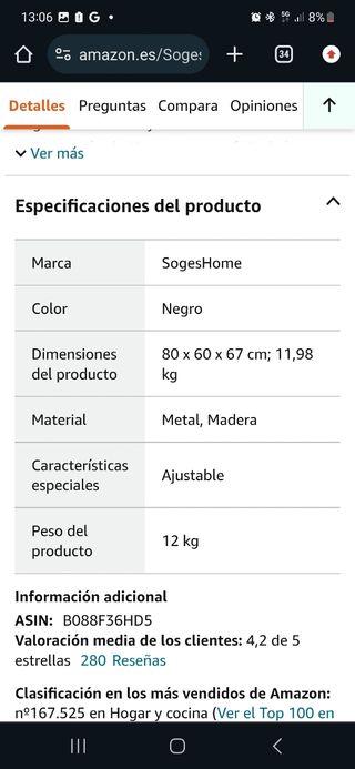 Escritorio de altura ajustable para ordenador