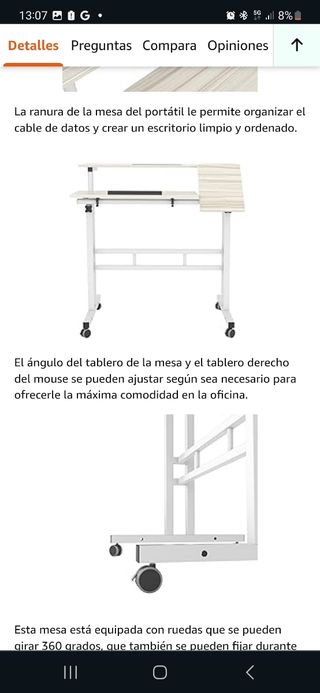 Escritorio de altura ajustable para ordenador