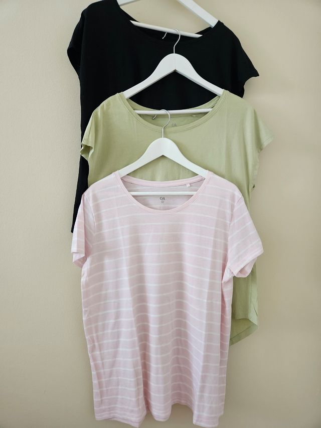 Lote 3 camisetas premamá manga corta. 