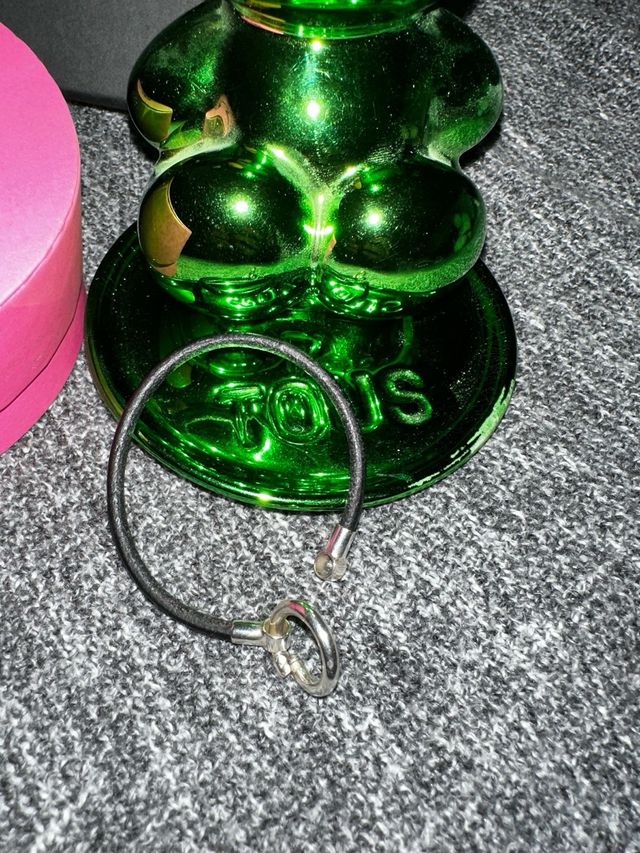 Pulsera Tous cuero y plata