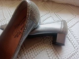 Zapatos piel plata