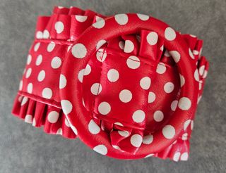 Cintura estiva rossa a pois bianchi